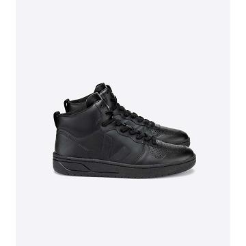 Men's Veja V-10 CWL High Top Shoes Black | ZA 284GSO